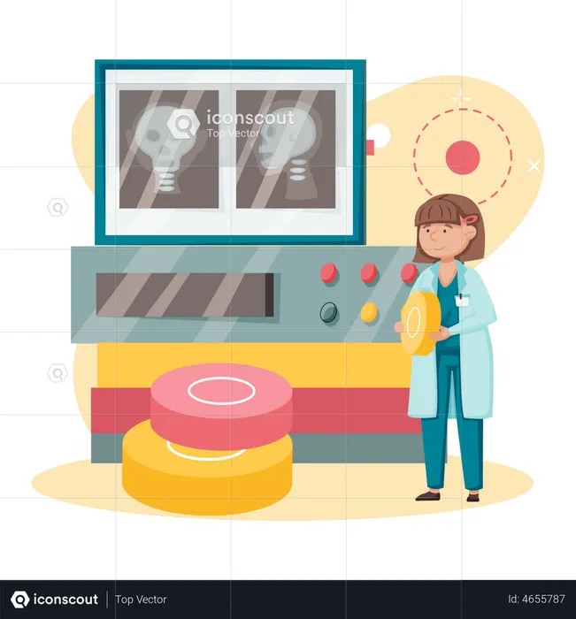 Medical Scientist developing medical appliance  Illustration