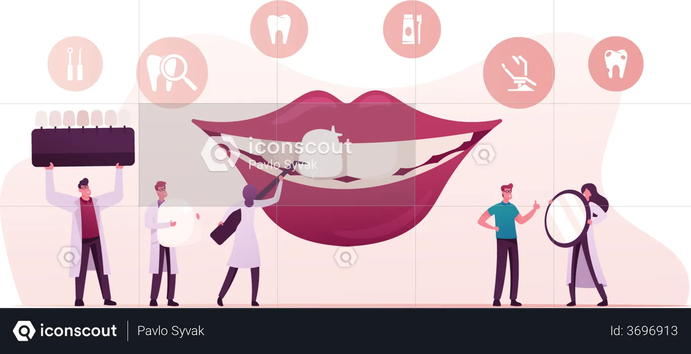 Medical Stomatologist Cabinet with Equipment  Illustration