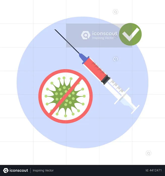 Medical syringe with needle  Illustration