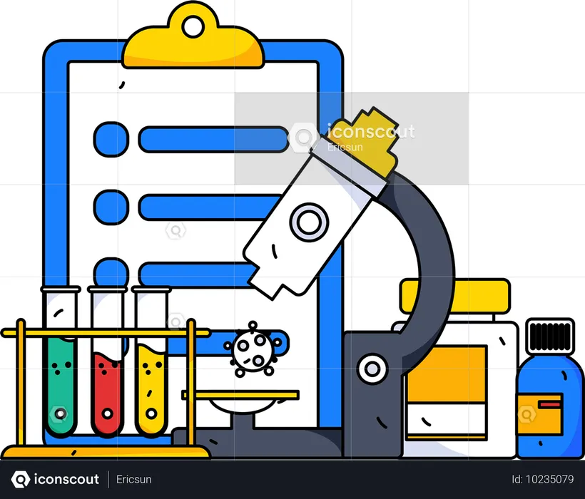 Medical tests conducted by scientist  Illustration