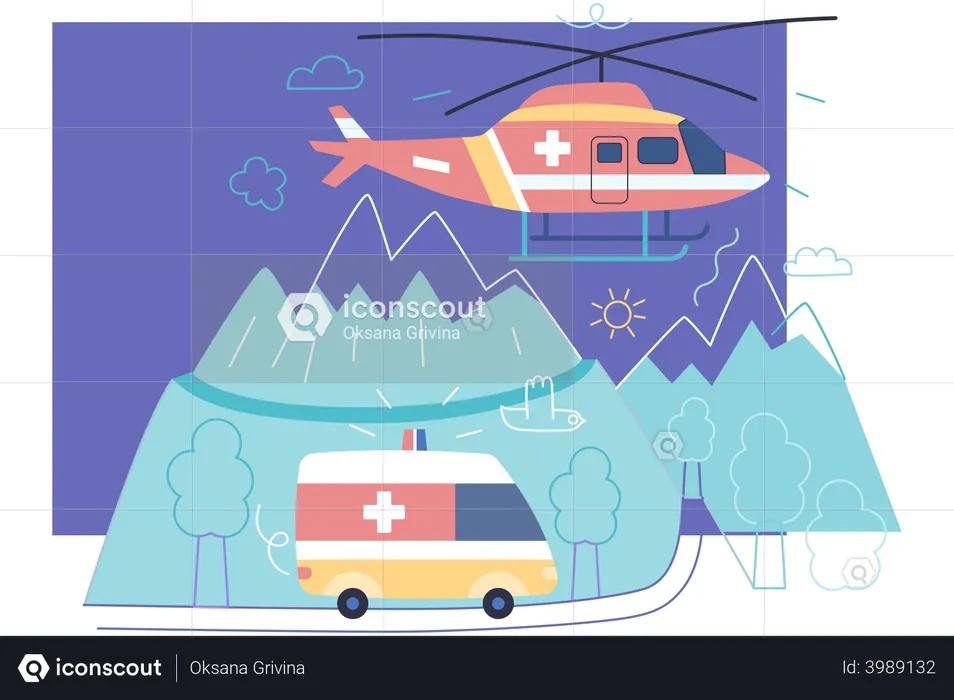 Medical transportation  Illustration