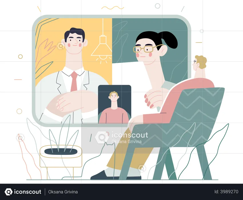 Medical video conference  Illustration