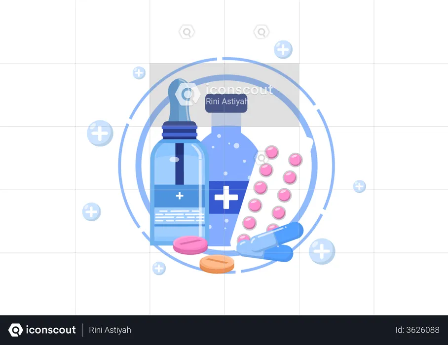 Médicament pour guérir la polio  Illustration