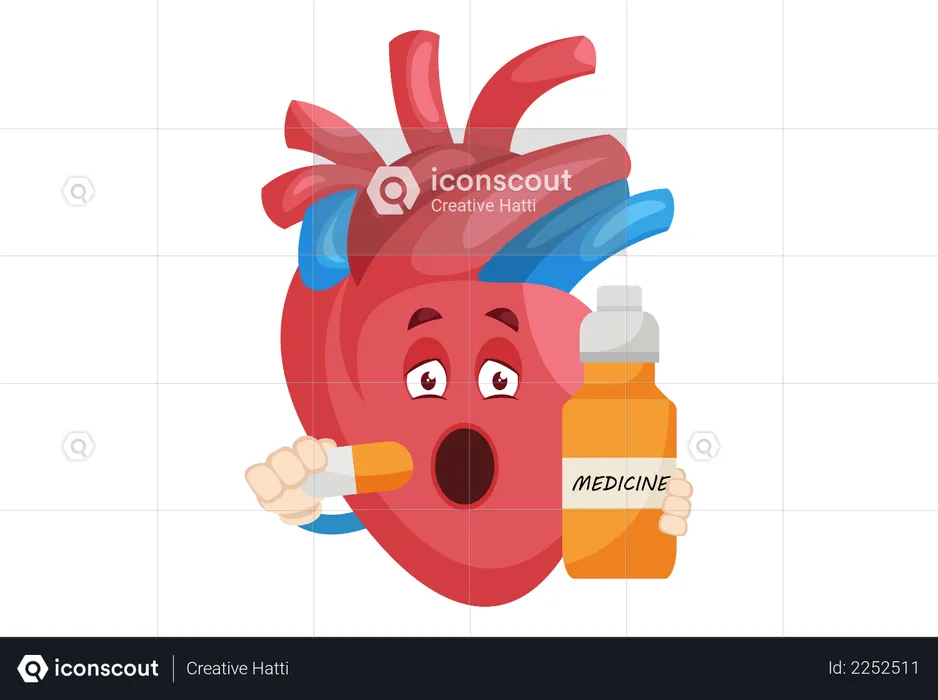 Medicine for heart diseases  Illustration