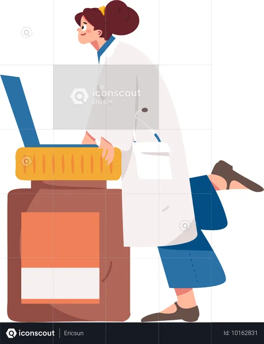 Médico dando consulta on-line  Ilustração