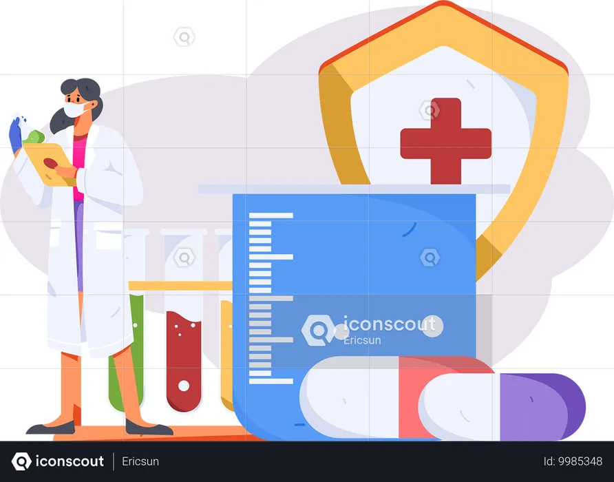 Médico dando remédio on-line  Ilustração