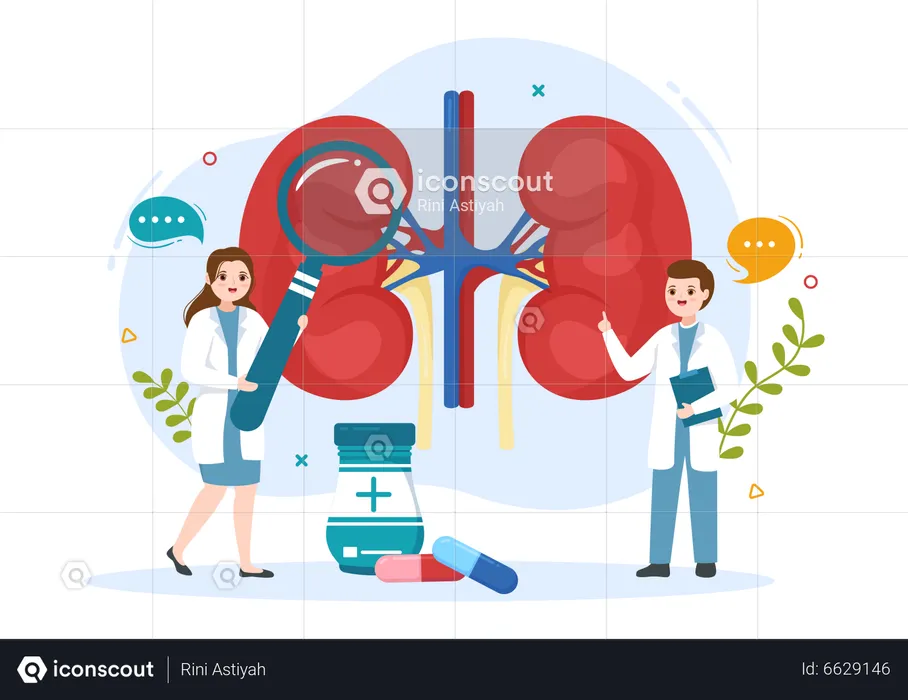 Médico de nefrologia  Ilustração