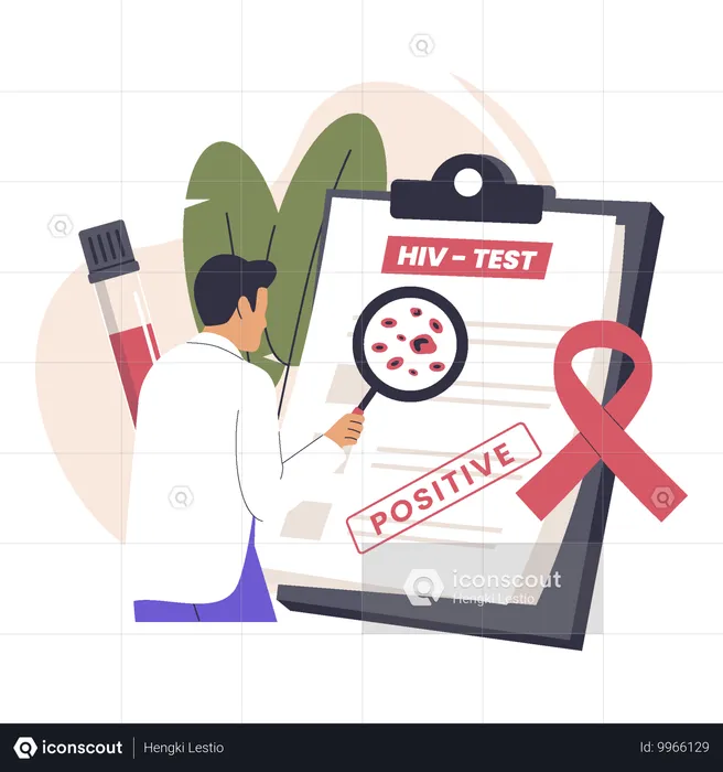 Médico masculino fazendo teste de Hiv  Ilustração