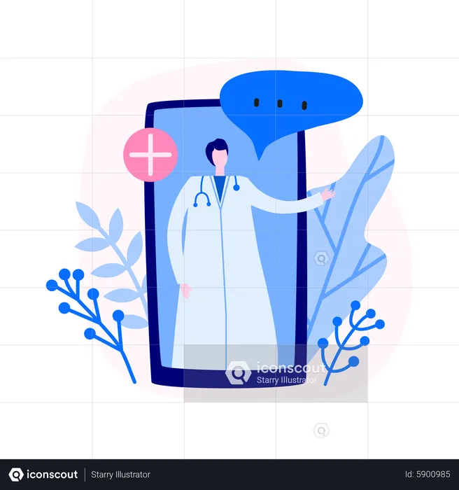 Médico on-line  Ilustração