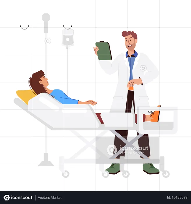 Doctor haciendo tratamiento a un paciente  Ilustración