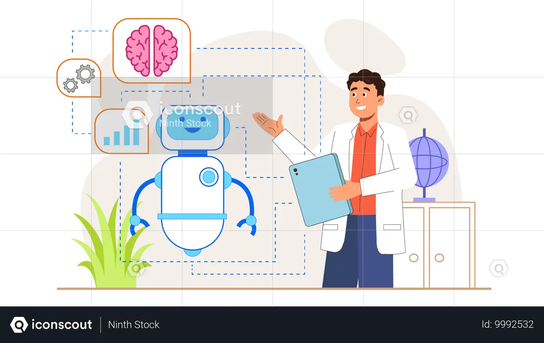 Médico conta com ajuda de inteligência artificial para tomar decisão  Ilustração