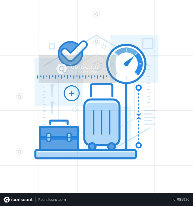 Medición de equipaje  Ilustración
