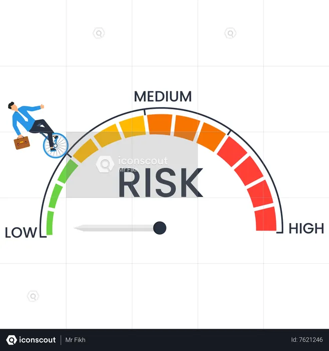 Medidor de desempenho arriscado  Ilustração