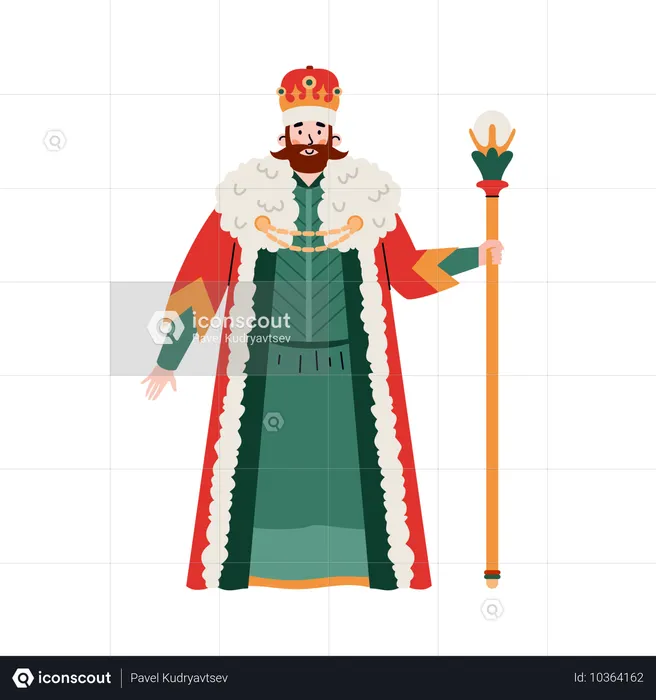 Medieval ancient european king male  Illustration