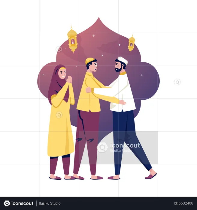 Meet other muslim  Illustration