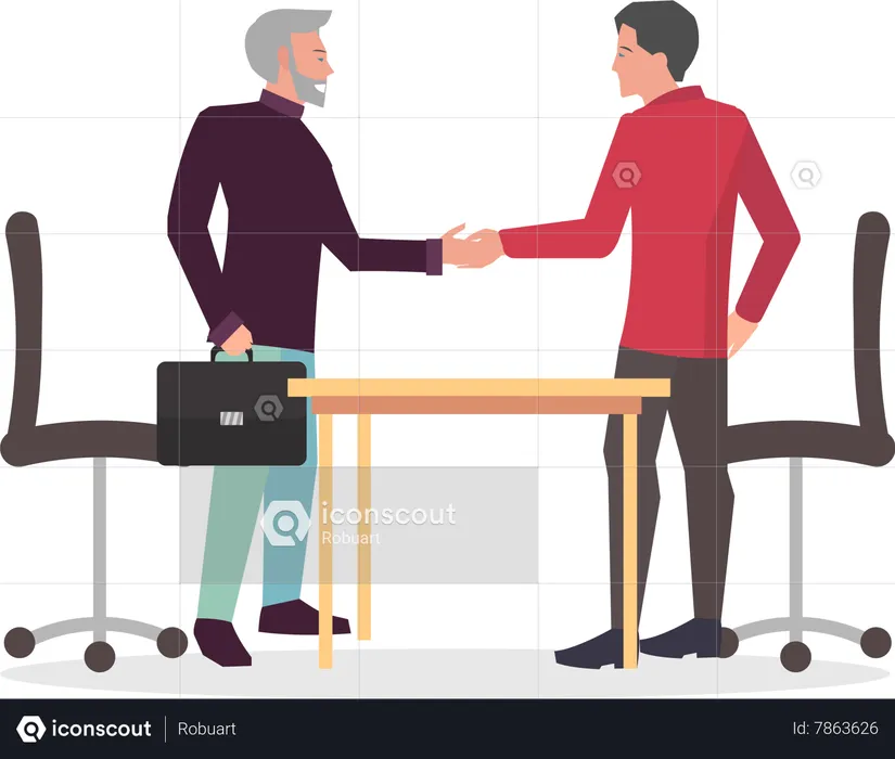 Meeting of two businessman  Illustration