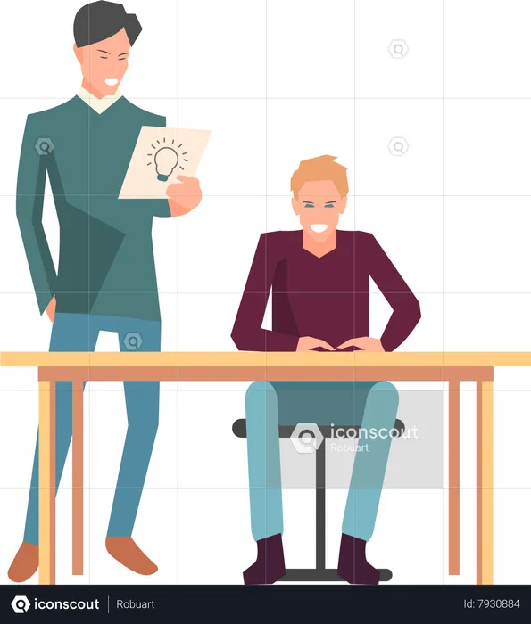 Meeting to discuss starting business  Illustration