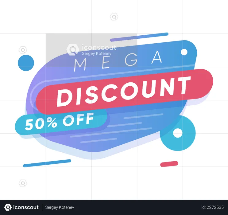 Mega discount up to 50% sale  Illustration