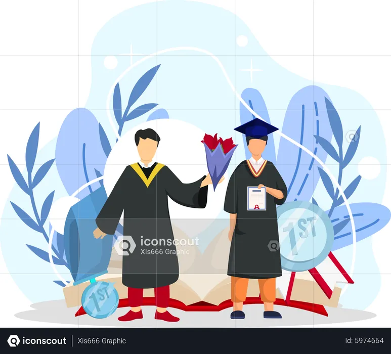 El mejor estudiante graduándose  Ilustración