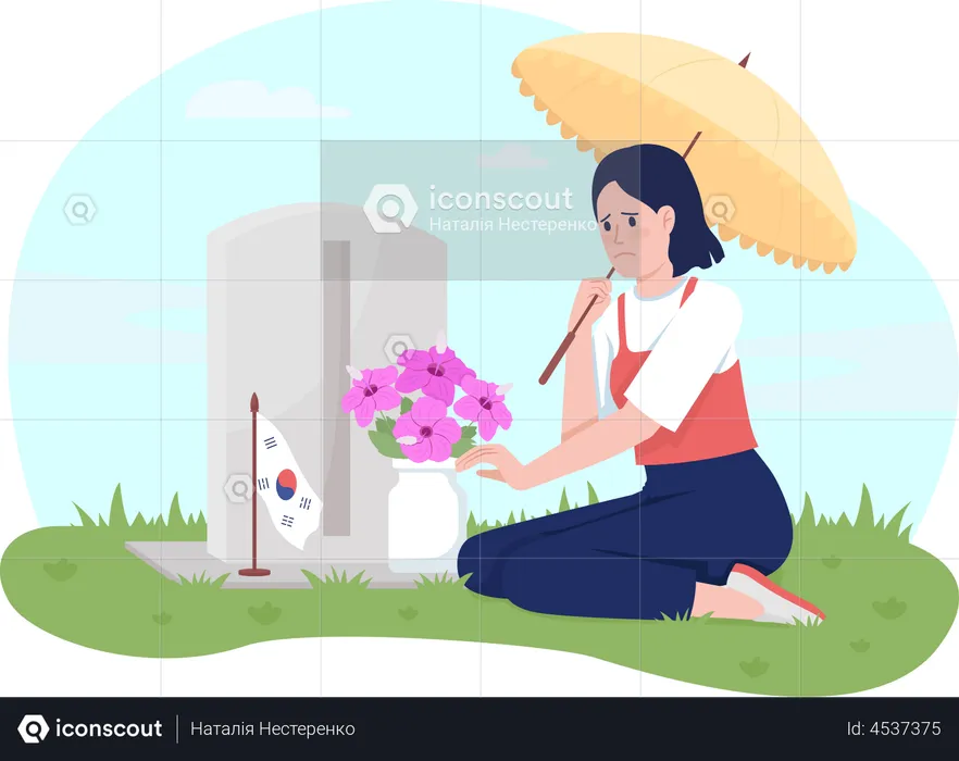 Memorial day in Korea  Illustration