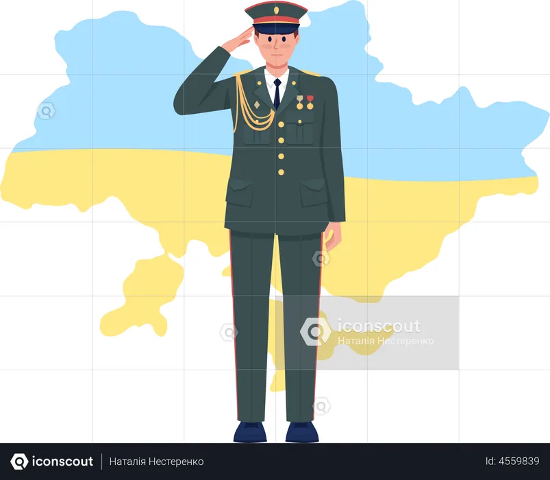 Memory of fallen Ukrainian soldiers Flag Illustration