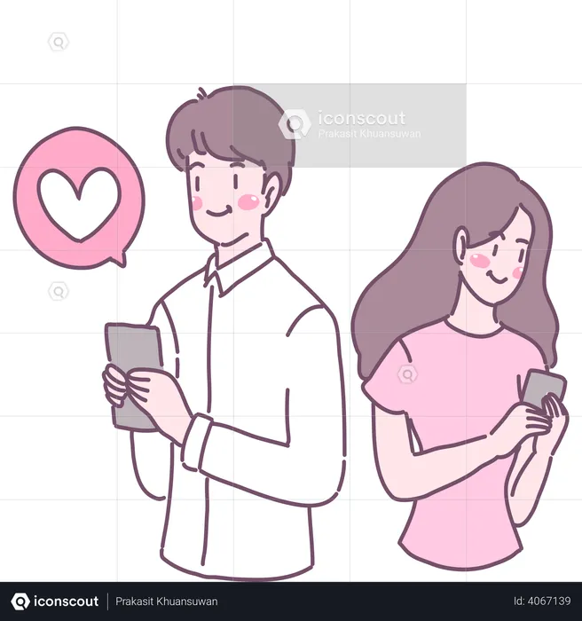 Men and women who show love for each other  Illustration