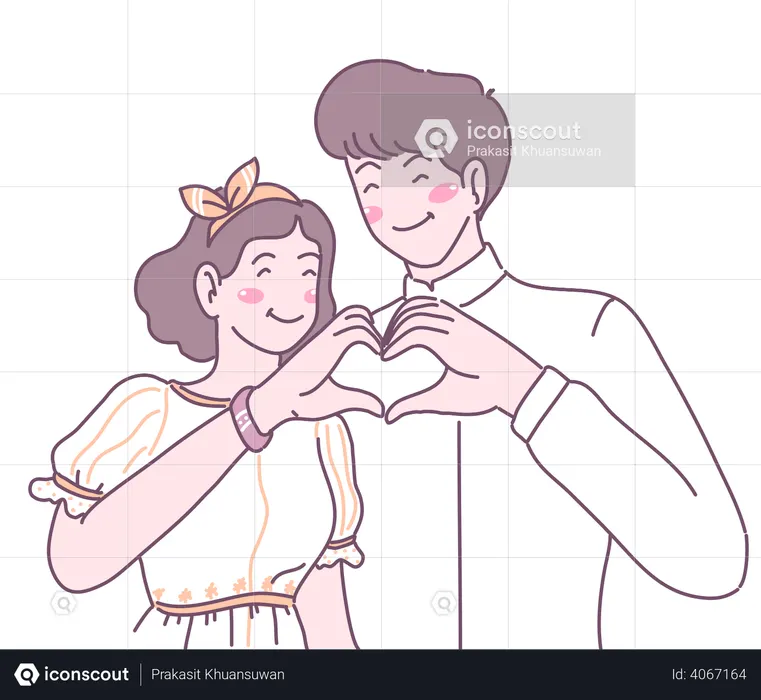 Men and women who show love for each other  Illustration