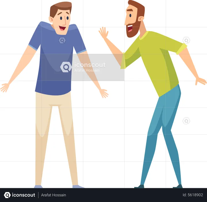 Men conversation each other  Illustration