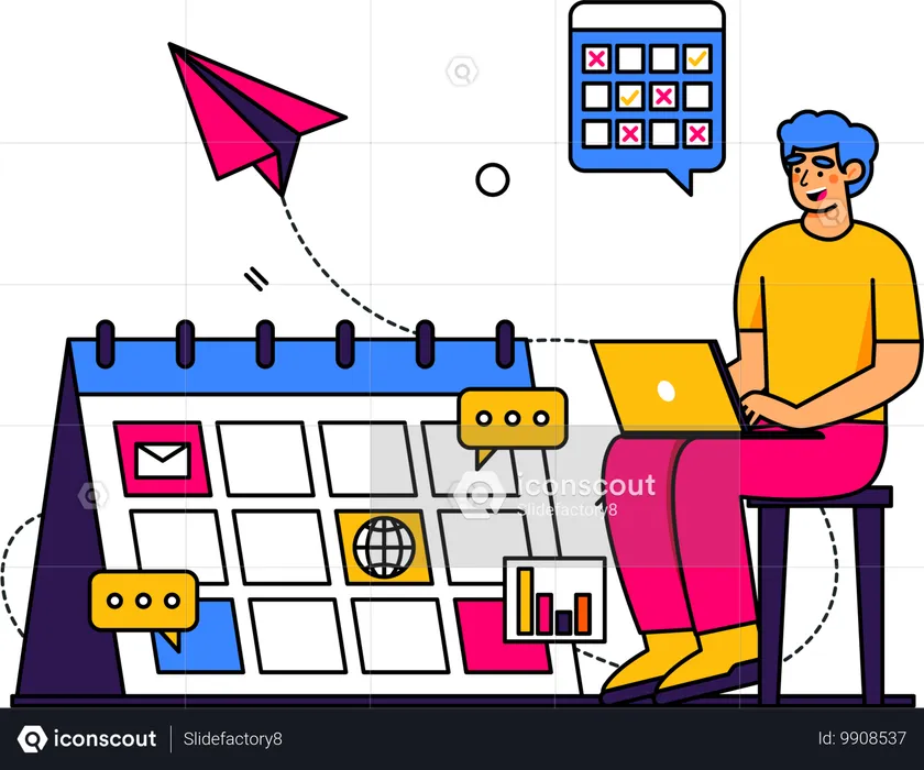 Men Crate Content Marketing Schedule  Illustration