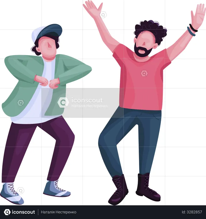 Men dancing  Illustration