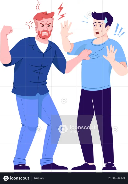 Men fighting with each other  Illustration