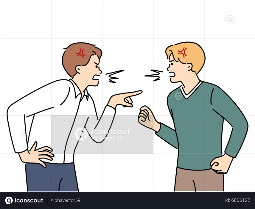 Men fighting with each other  Illustration