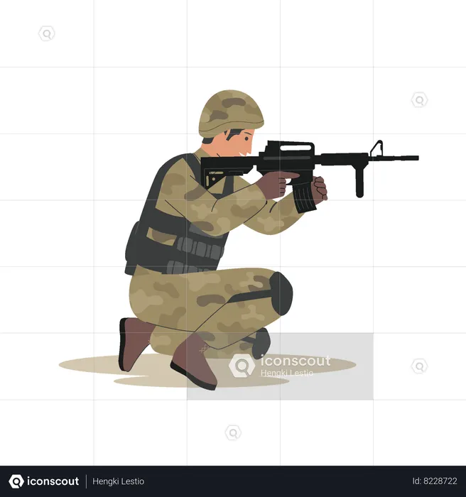 Men in military uniform  Illustration