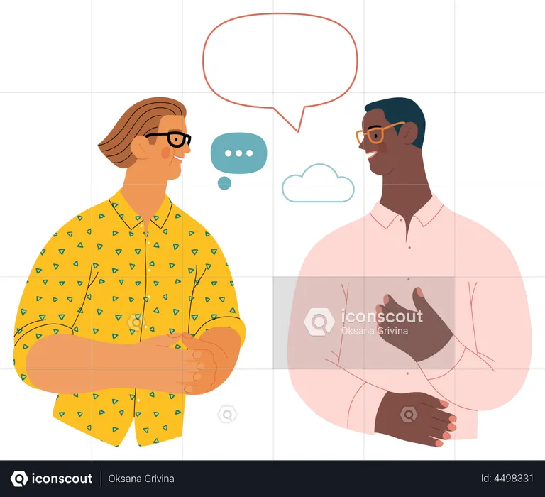 Men talking with each other  Illustration