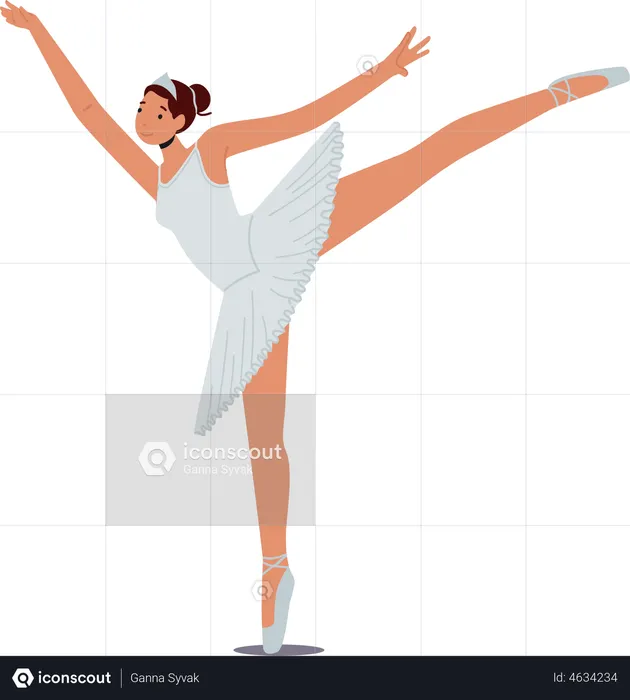 Bailarina praticando dança  Ilustração