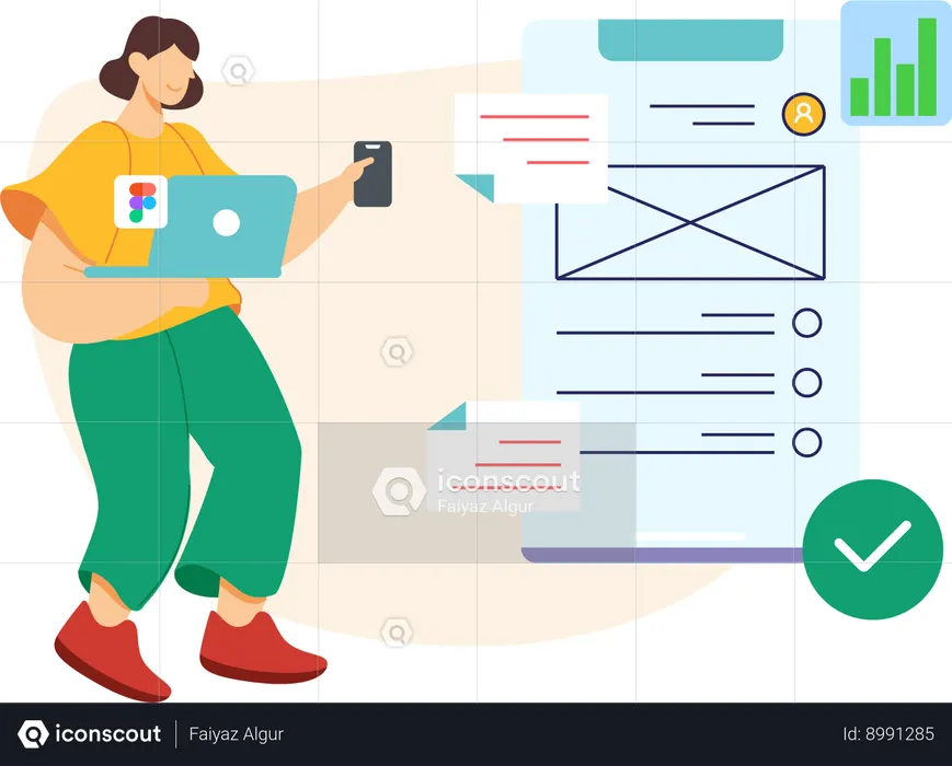 Menina com Manual do Produto  Ilustração