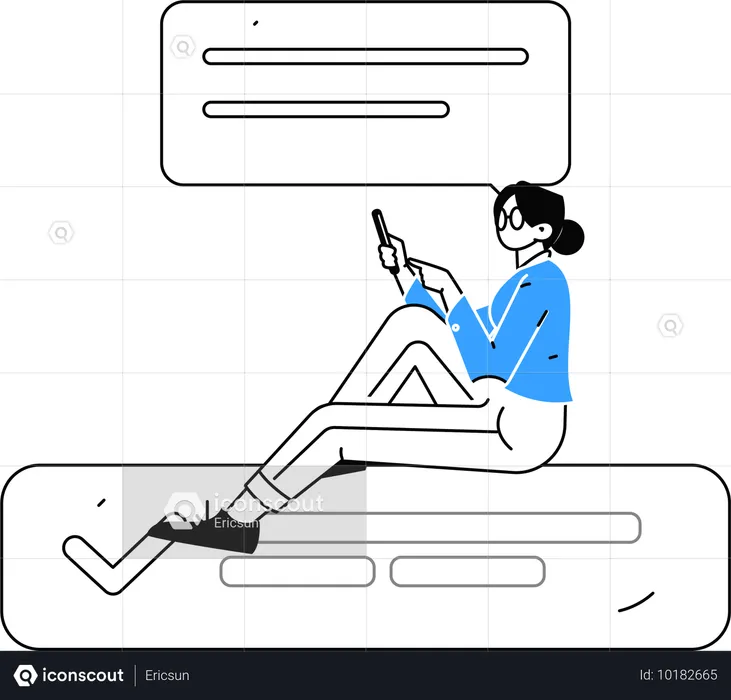 Menina fazendo negócios falando no celular  Ilustração