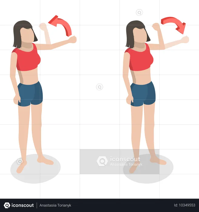 Menina mostrando movimento muscular  Ilustração