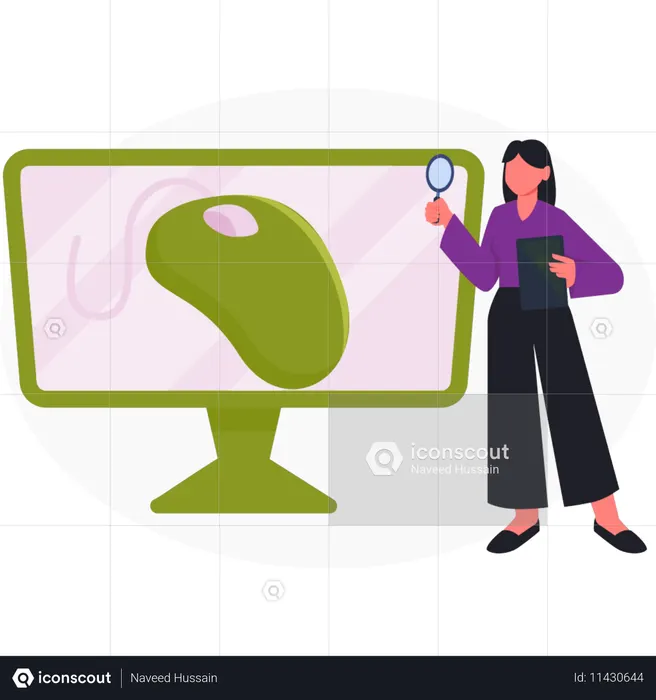 Menina procurando controle de jogo  Ilustração