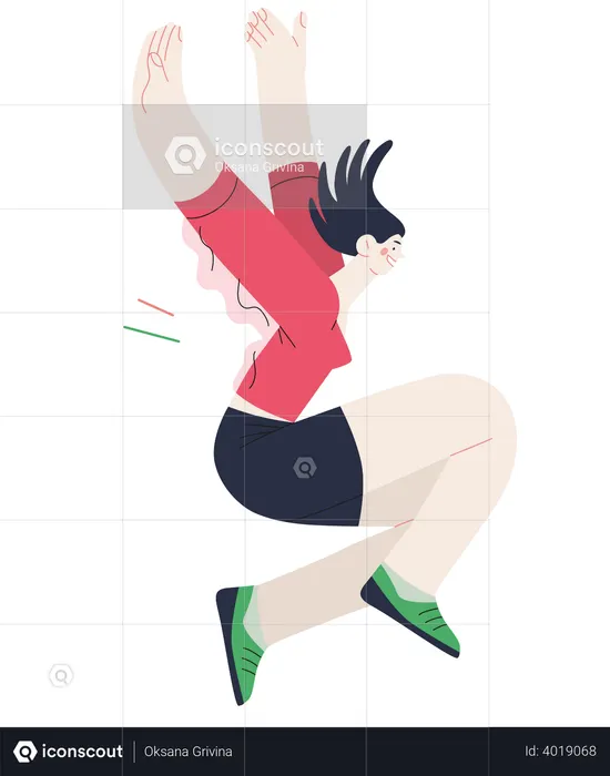 Menina pulando no ar  Ilustração