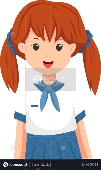 Menina vestindo uniforme  Ilustração