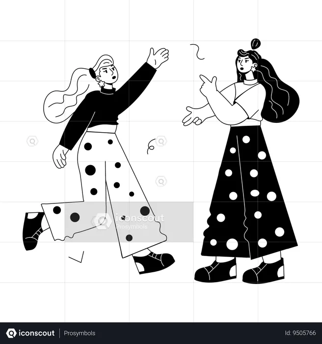 Meninas fazendo dança  Ilustração