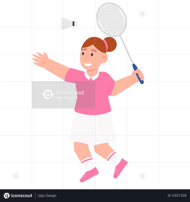 Meninas jogando badminton  Ilustração