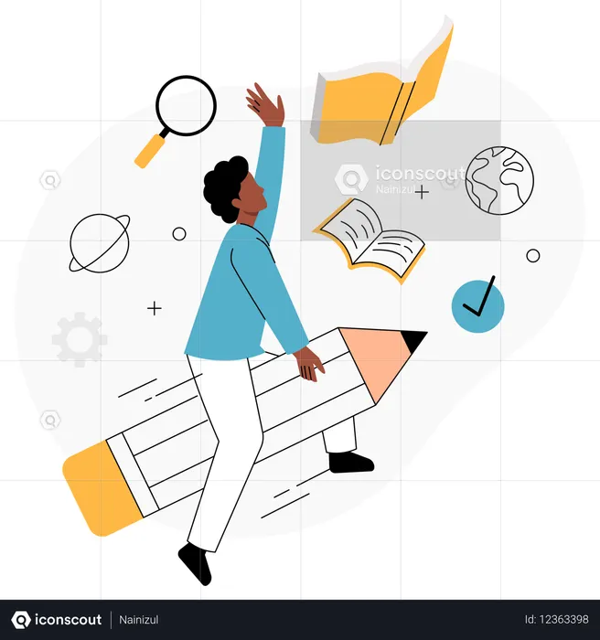 Menino alcança novos patamares por meio da educação  Ilustração