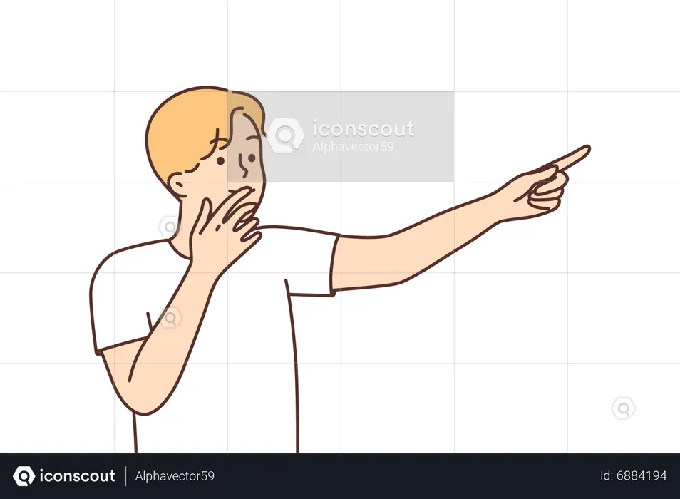 Garoto apontando algo  Ilustração