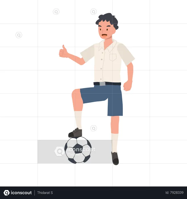 Menino chutando bola  Ilustração