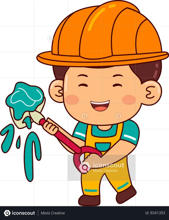 Menino construtor  Ilustração