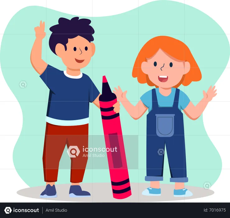 Menino e menina  Ilustração