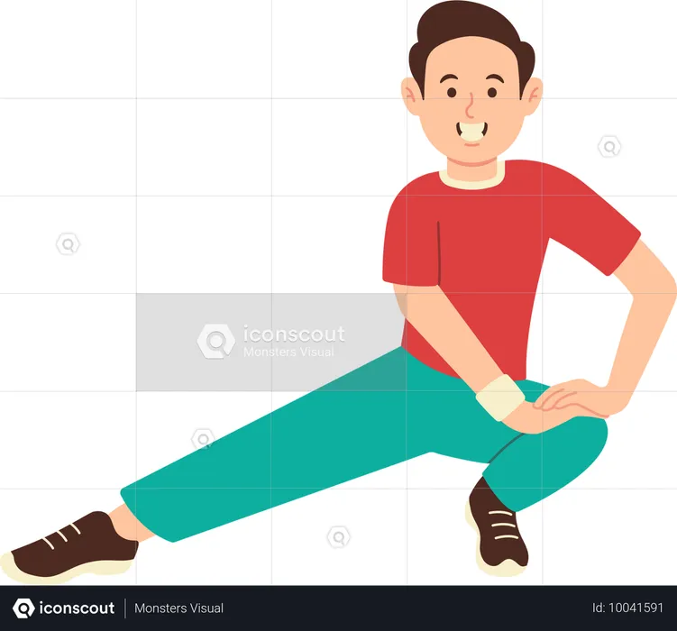 Menino fazendo exercício de solo  Ilustração