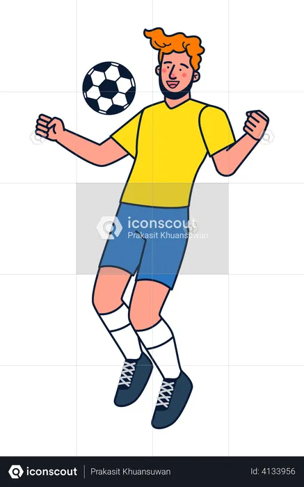 Menino jogando futebol  Ilustração